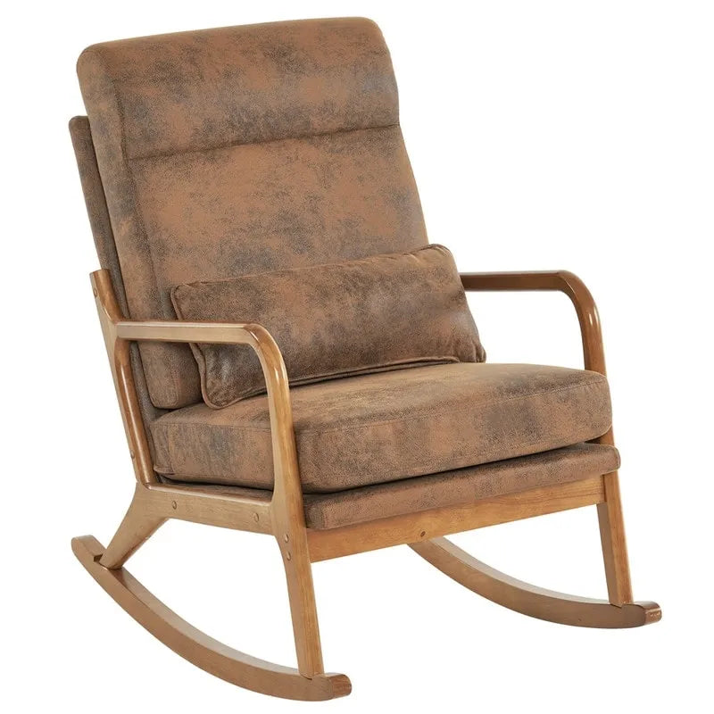 Fauteuil à bascule d'appoint rembourré à dossier haut de 99,9 cm