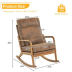 Fauteuil à bascule d'appoint rembourré à dossier haut de 99,9 cm