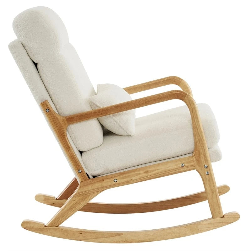 Fauteuil à bascule d'appoint rembourré à dossier haut de 99,9 cm