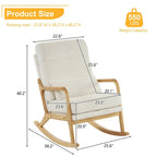 Fauteuil à bascule d'appoint rembourré à dossier haut de 99,9 cm