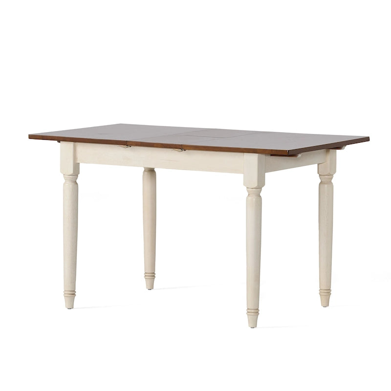 Table à manger en bois multicolore avec rallonge