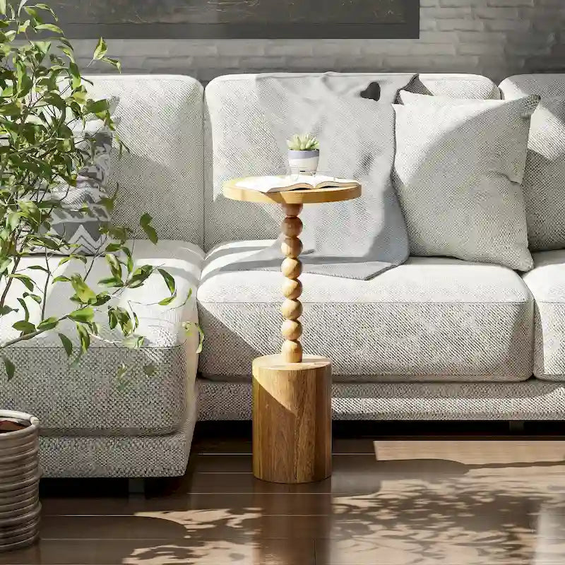 Table d'appoint ronde moderne en bois sur pied