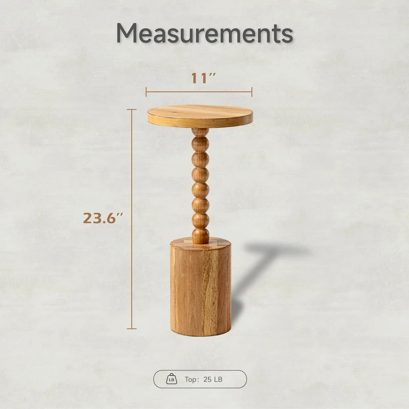 Table d'appoint ronde moderne en bois sur pied