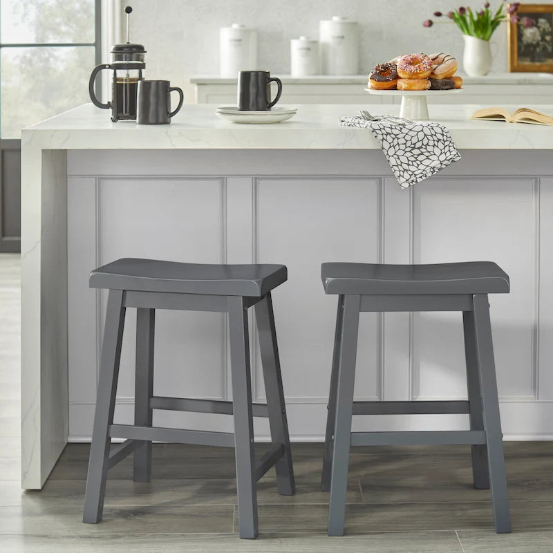 Tabouret de bar en bois massif de 24 pouces