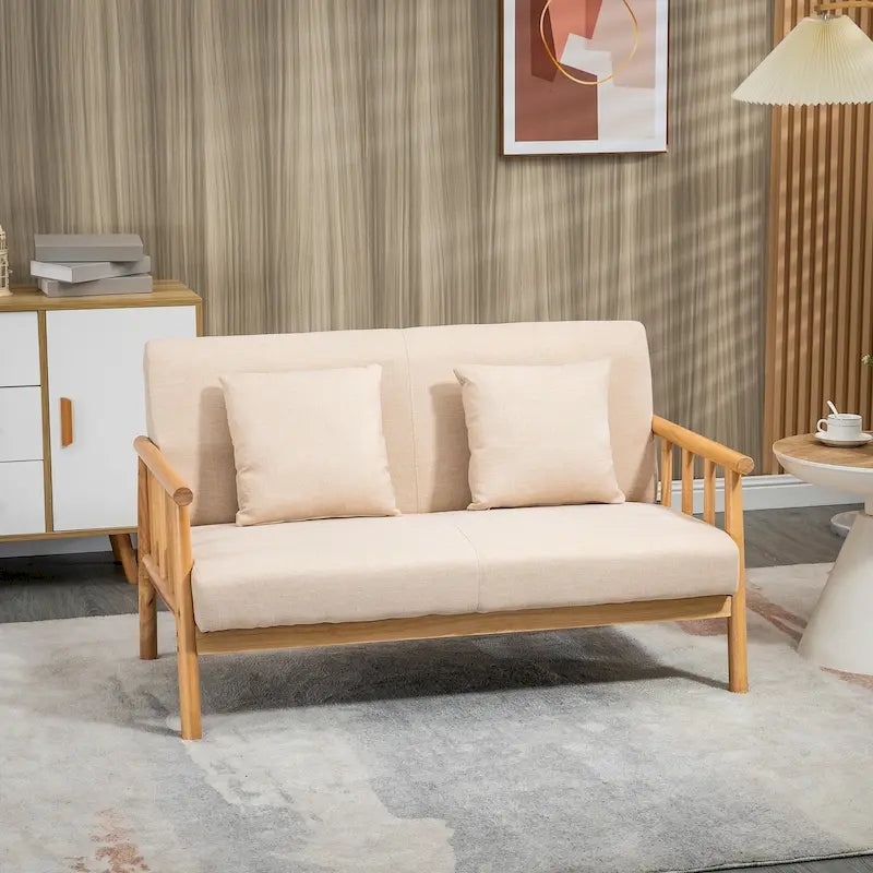 Canapé deux places rembourré moderne de 122 cm pour petits espaces