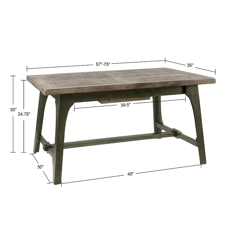 Table à manger extensible grise
