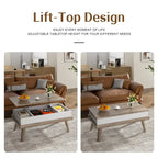 Table basse en bois avec compartiment de rangement caché