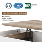 Table basse en bois avec compartiment de rangement caché
