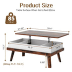 Table basse en bois avec compartiment de rangement caché