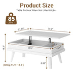 Table basse en bois avec compartiment de rangement caché