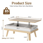 Table basse en bois avec compartiment de rangement caché