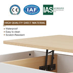Table basse en bois avec compartiment de rangement caché