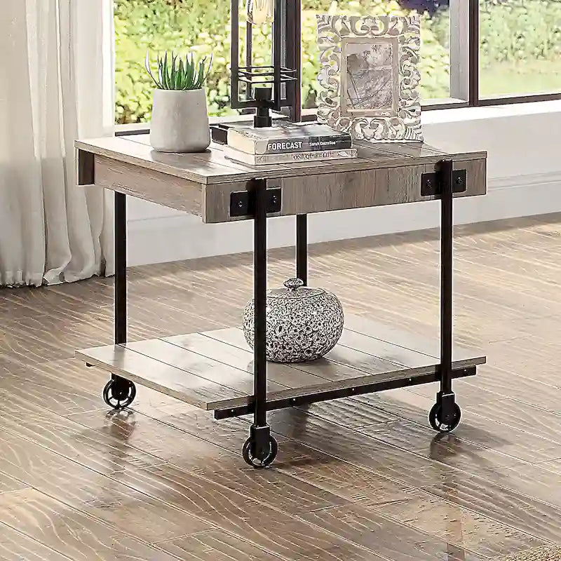 Farmhouse 24-Inch Steel 1-Shelf End Table