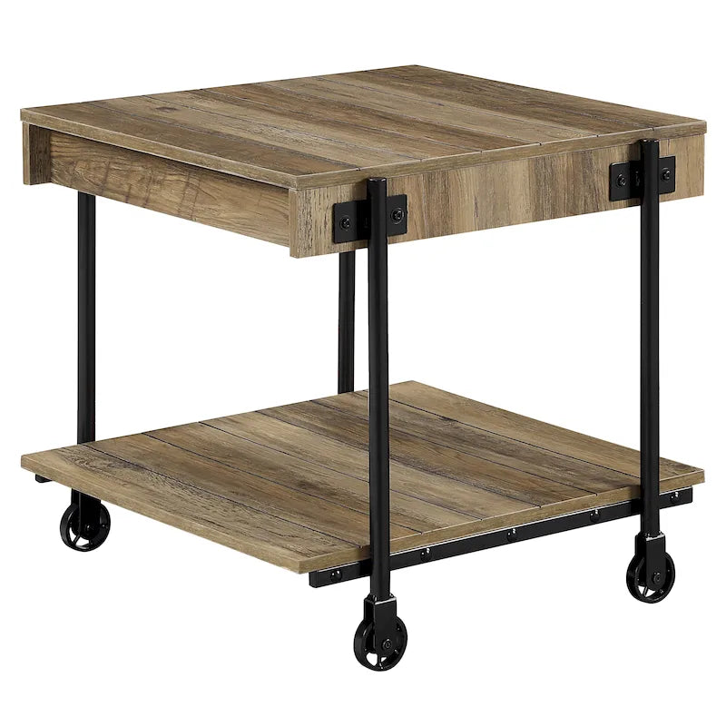 Table d'appoint de ferme en acier à 1 étagère de 24 pouces