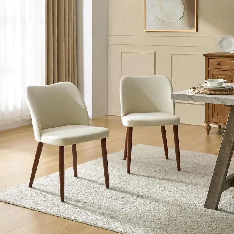 Chaise de salle à manger en bois massif rembourrée