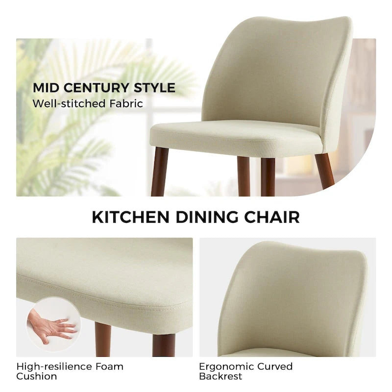 Chaise de salle à manger en bois massif rembourrée