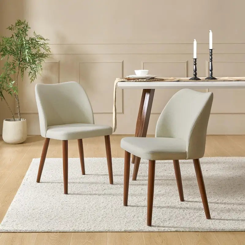 Chaise de salle à manger en bois massif rembourrée
