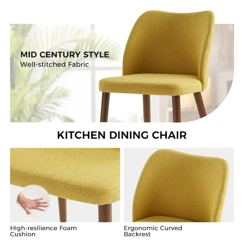 Chaise de salle à manger en bois massif rembourrée