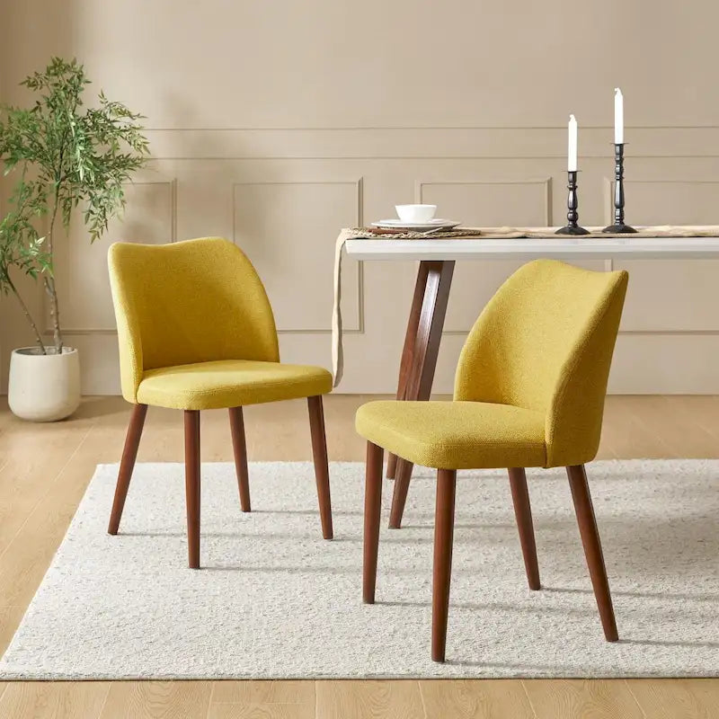 Chaise de salle à manger en bois massif rembourrée