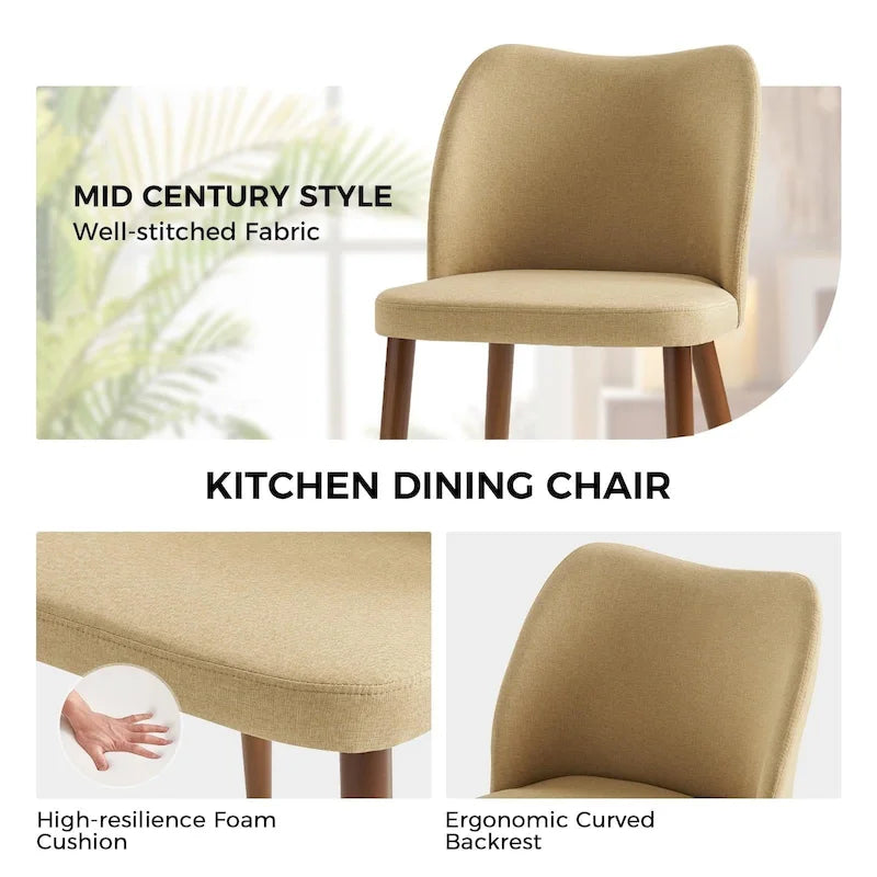 Chaise de salle à manger en bois massif rembourrée
