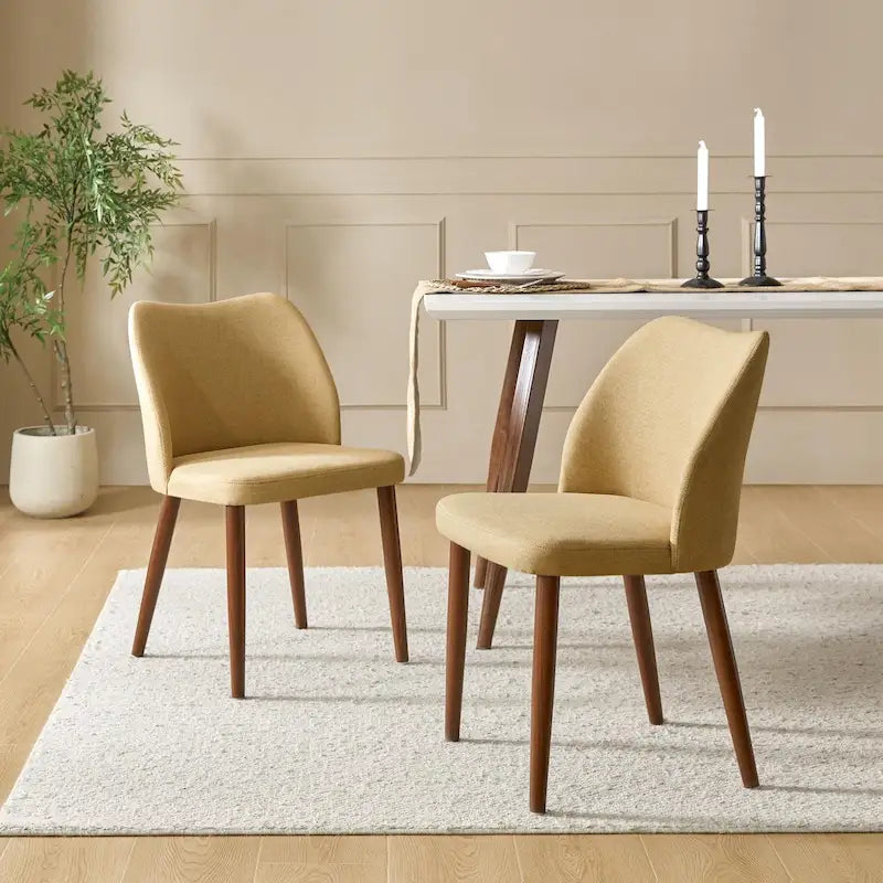 Chaise de salle à manger en bois massif rembourrée