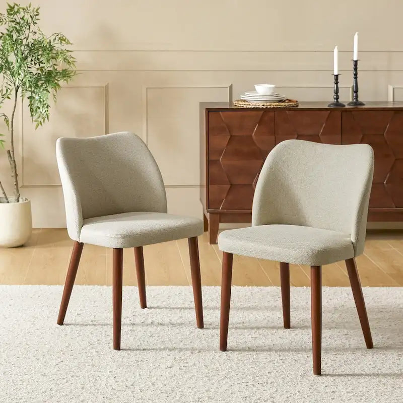 Chaise de salle à manger en bois massif rembourrée
