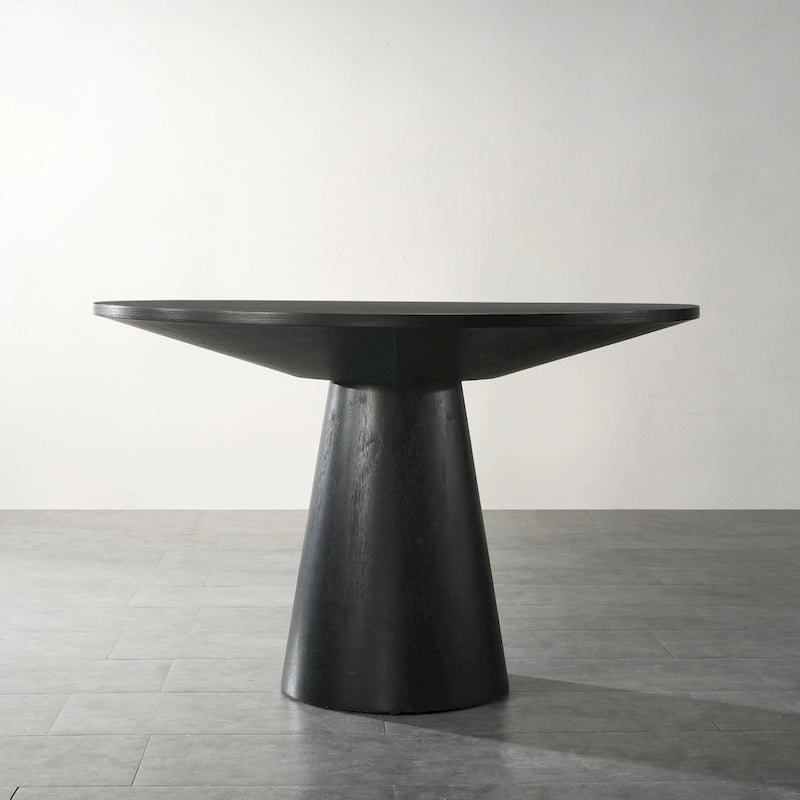 Table à manger ronde sur pied contemporaine avec 4 chaises