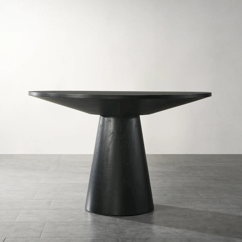 Table à manger ronde sur pied contemporaine avec 4 chaises