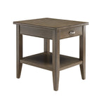 Table d'appoint en bois massif de 20 po avec étagère et tiroir