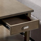 Table d'appoint en bois massif de 20 po avec étagère et tiroir