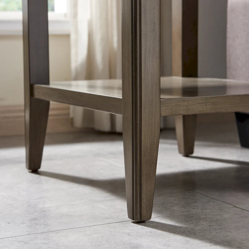 Table d'appoint en bois massif de 20 po avec étagère et tiroir