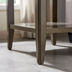 Table d'appoint en bois massif de 20 po avec étagère et tiroir
