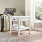 Table d'appoint en bois massif de 20 po avec étagère et tiroir