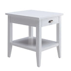 Table d'appoint en bois massif de 20 po avec étagère et tiroir