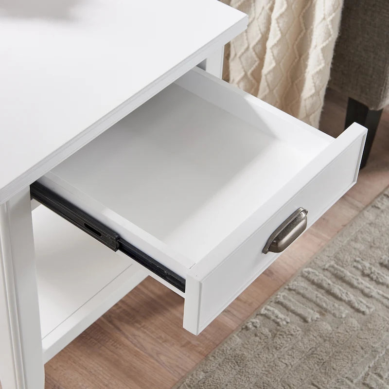 Table d'appoint en bois massif de 20 po avec étagère et tiroir