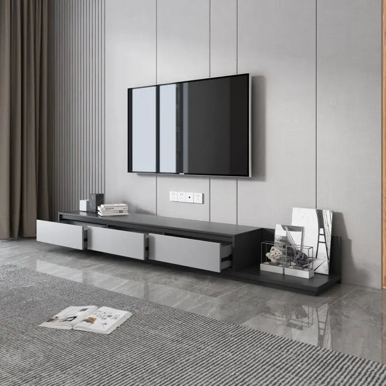 Meuble TV moderne extensible de 300 cm avec 3 tiroirs