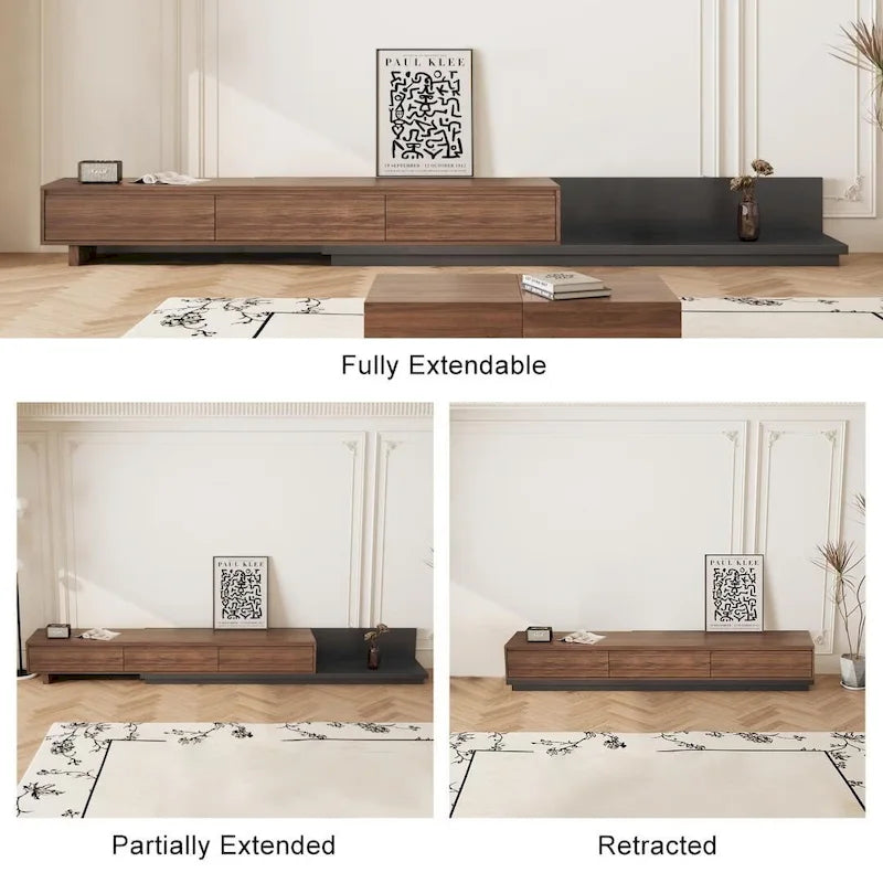 Meuble TV moderne extensible de 300 cm avec 3 tiroirs