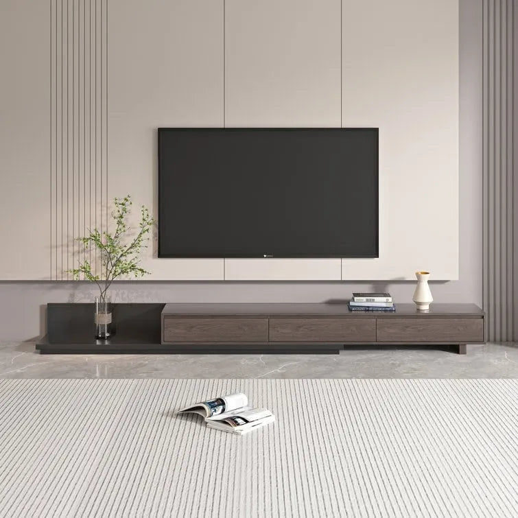 Meuble TV moderne extensible de 300 cm avec 3 tiroirs