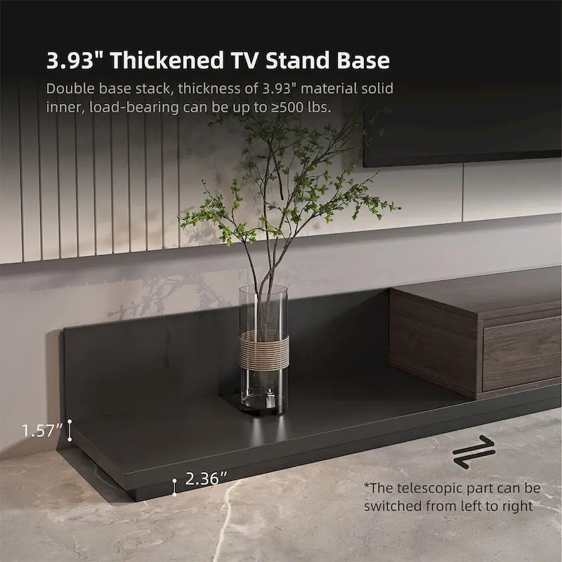 Meuble TV moderne extensible de 300 cm avec 3 tiroirs
