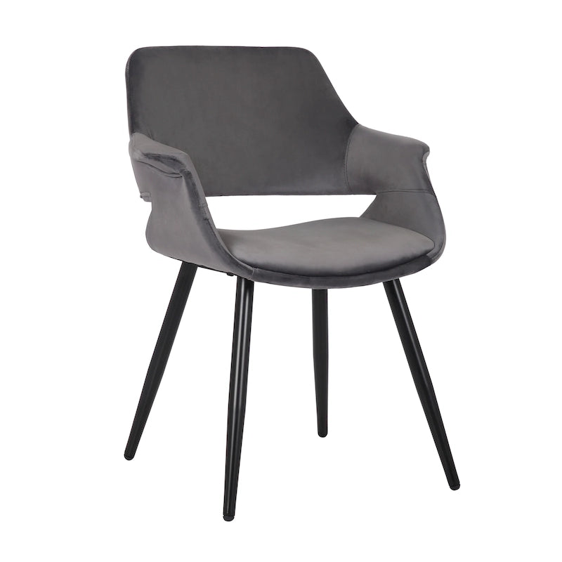 Chaise de salle à manger en velours de style Mid-Century