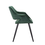 Chaise de salle à manger en velours de style Mid-Century