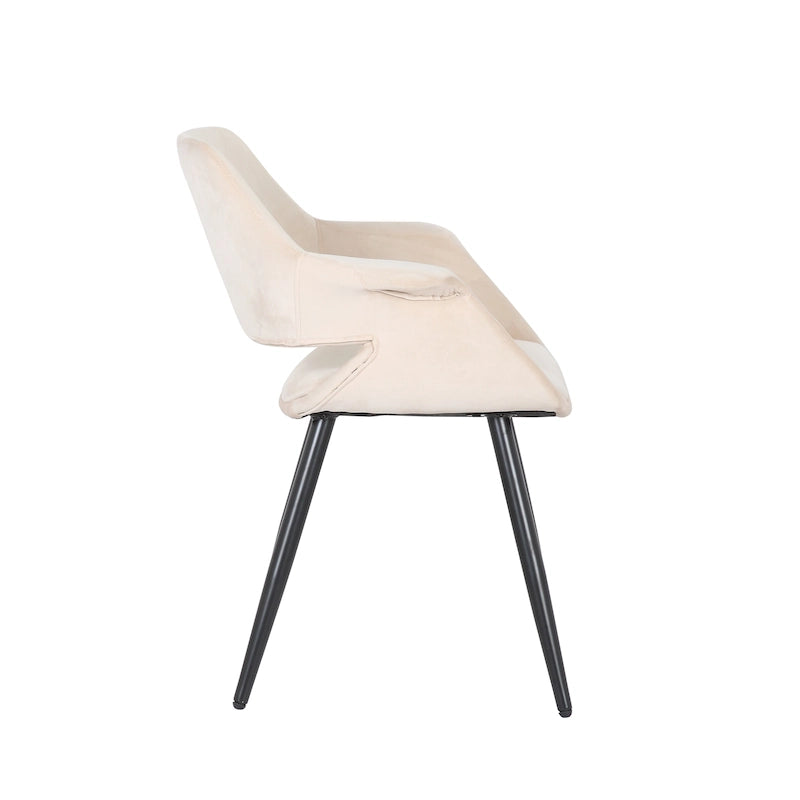 Chaise de salle à manger en velours de style Mid-Century