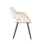 Chaise de salle à manger en velours de style Mid-Century