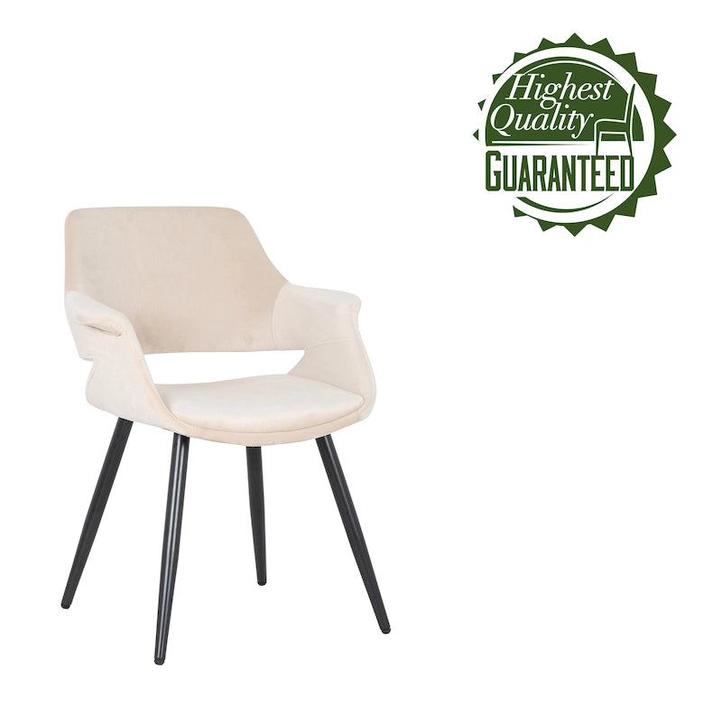 Chaise de salle à manger en velours de style Mid-Century