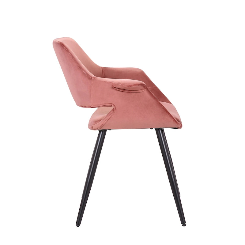 Chaise de salle à manger en velours de style Mid-Century