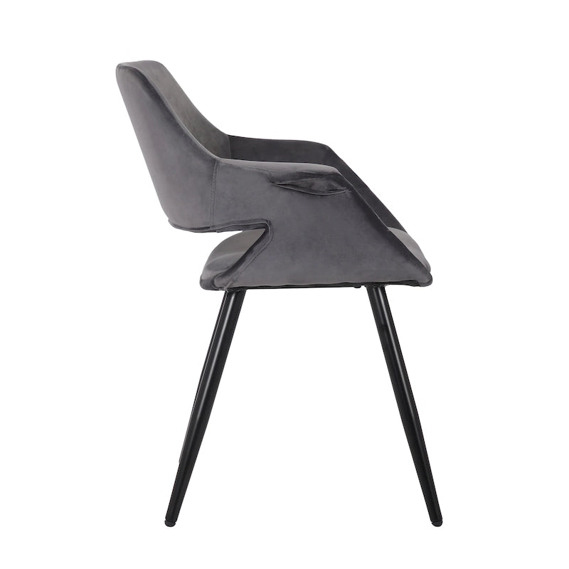Chaise de salle à manger en velours de style Mid-Century