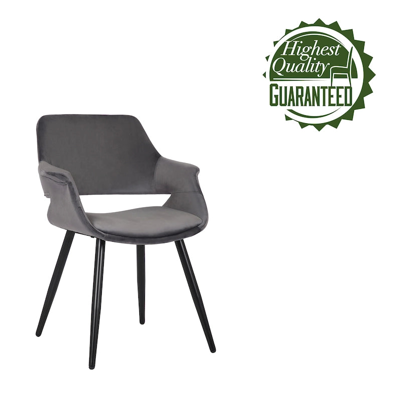 Chaise de salle à manger en velours de style Mid-Century