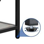 Table basse ronde à 2 niveaux de style industriel avec étagère