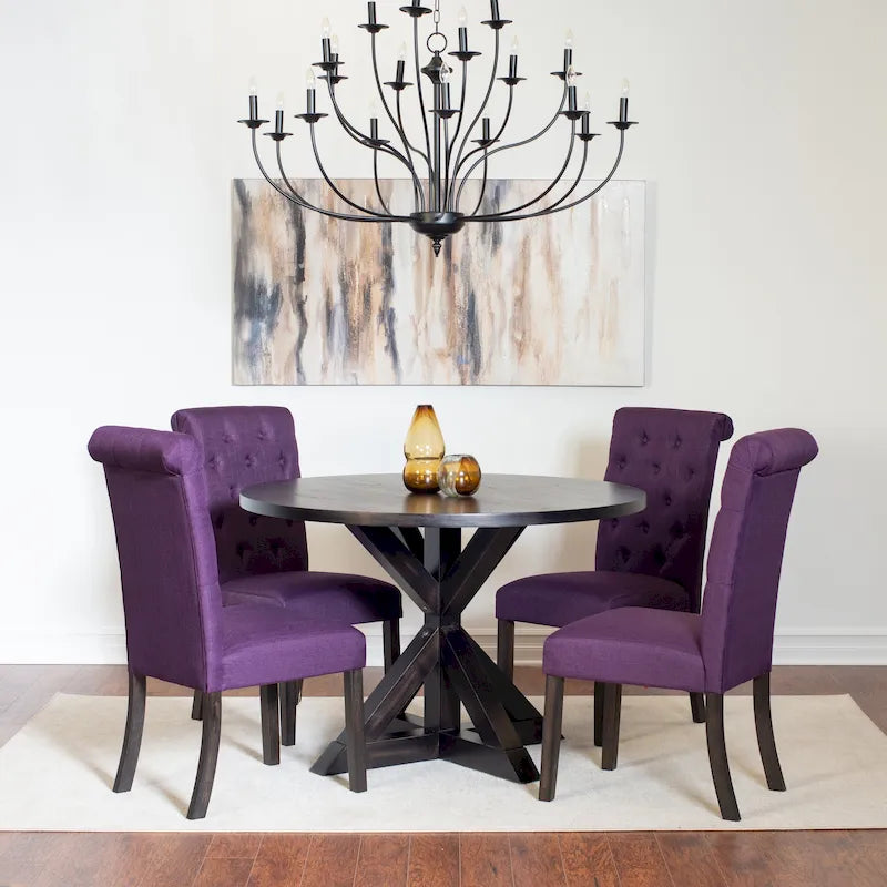 Table de salle à manger à tréteaux avec 4 chaises élégantes
