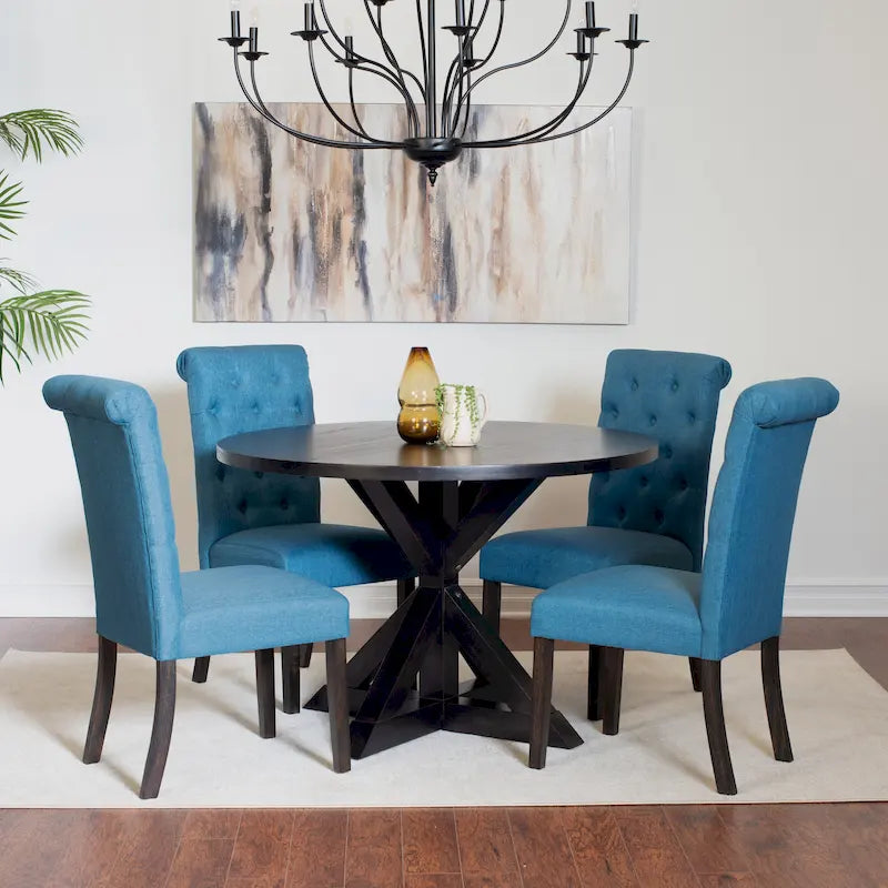 Table de salle à manger à tréteaux avec 4 chaises élégantes